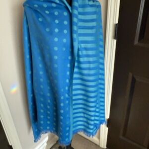 Talbots Blue Polka Dot Shawl
